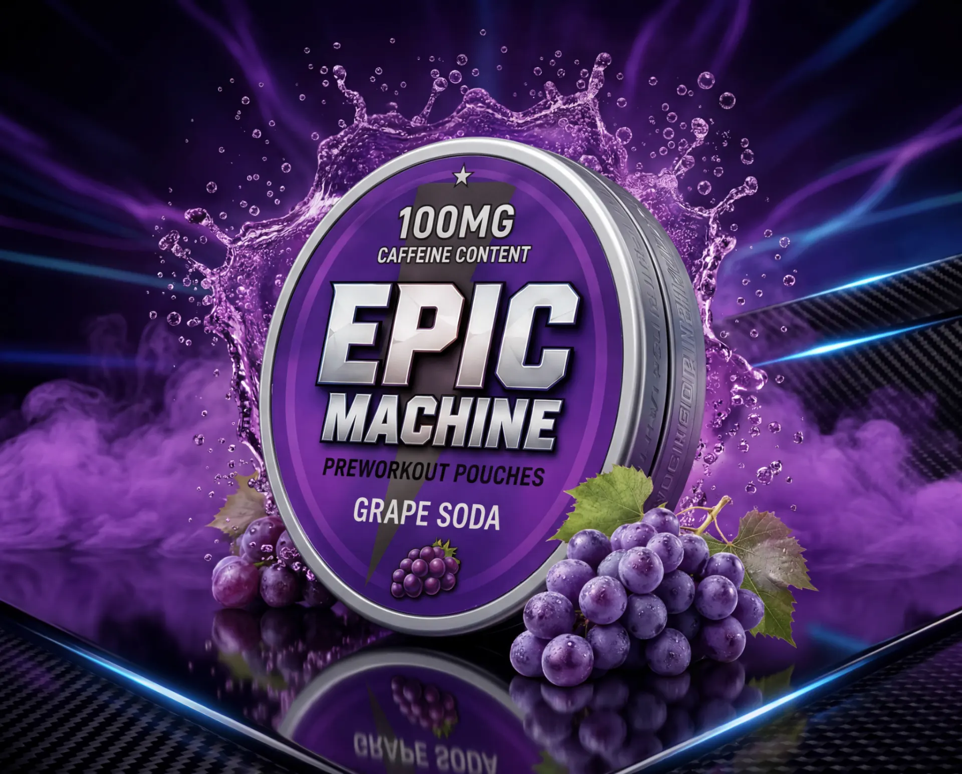 EPIC Machine Grape Soda tin